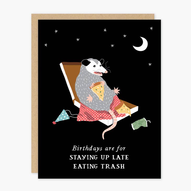Eating Trash Birthday Card