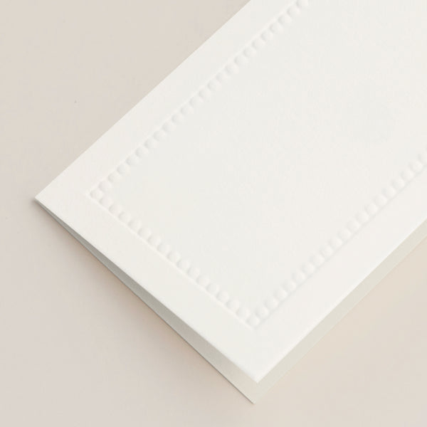 Beaded Border White Place Cards