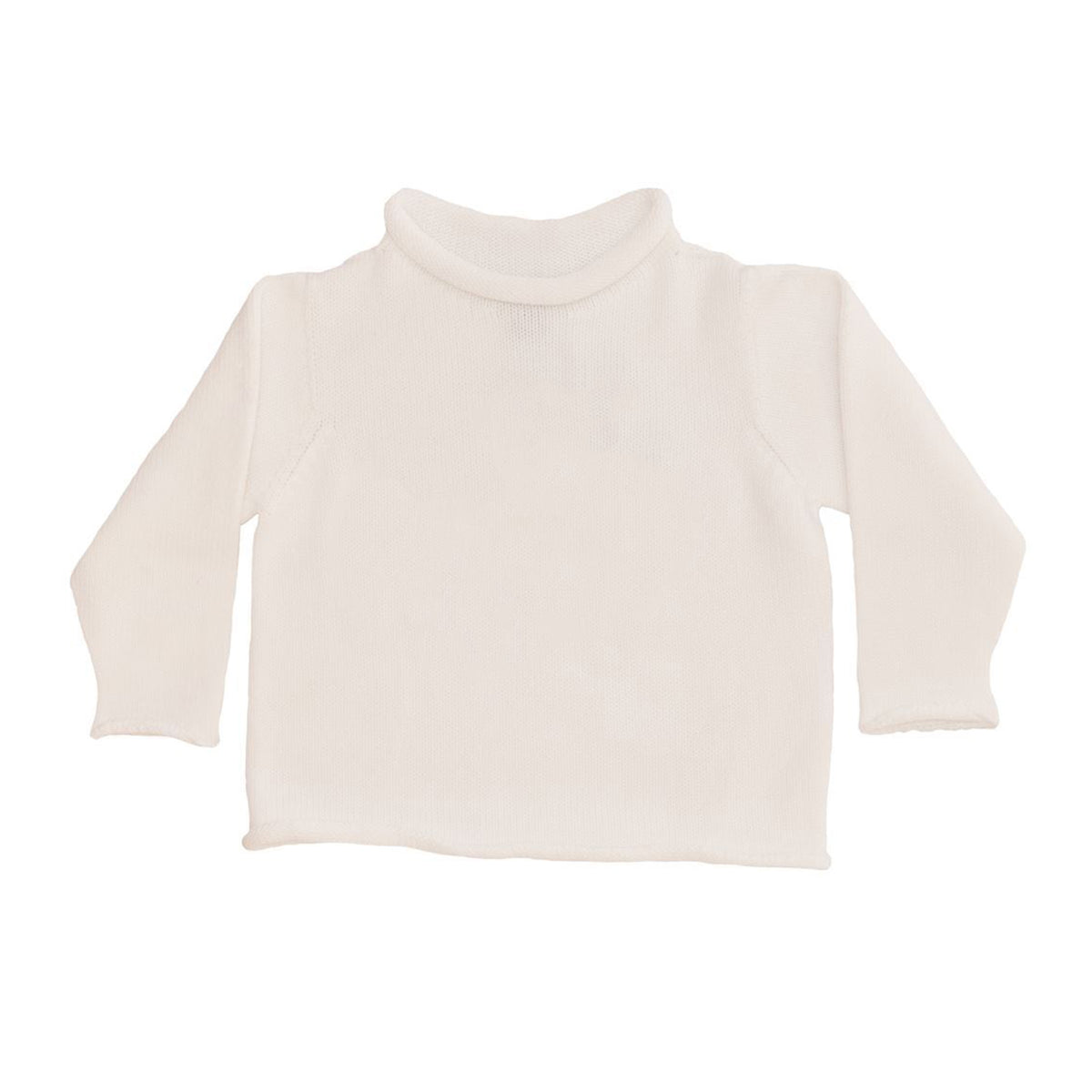 White Cotton Rollneck Sweater - All She Wrote