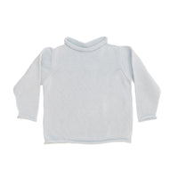 Light Blue Cotton Rollneck Sweater - All She Wrote