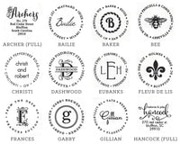 Circular Personalized Stamp - All She Wrote