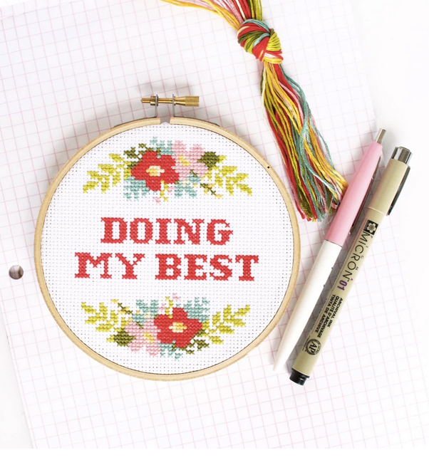 Doing My Best Cross Stitch Kit – All She Wrote