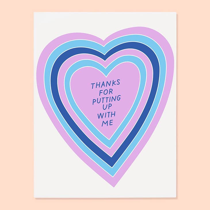 Putting Up With Me Hearts Card