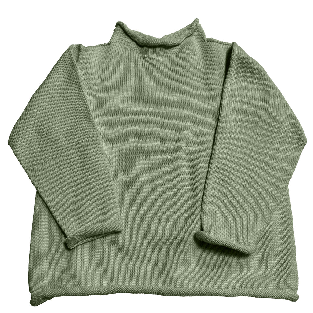 Sage Cotton Rollneck Sweater