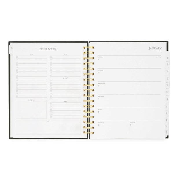 Green Spiral Planner 2024