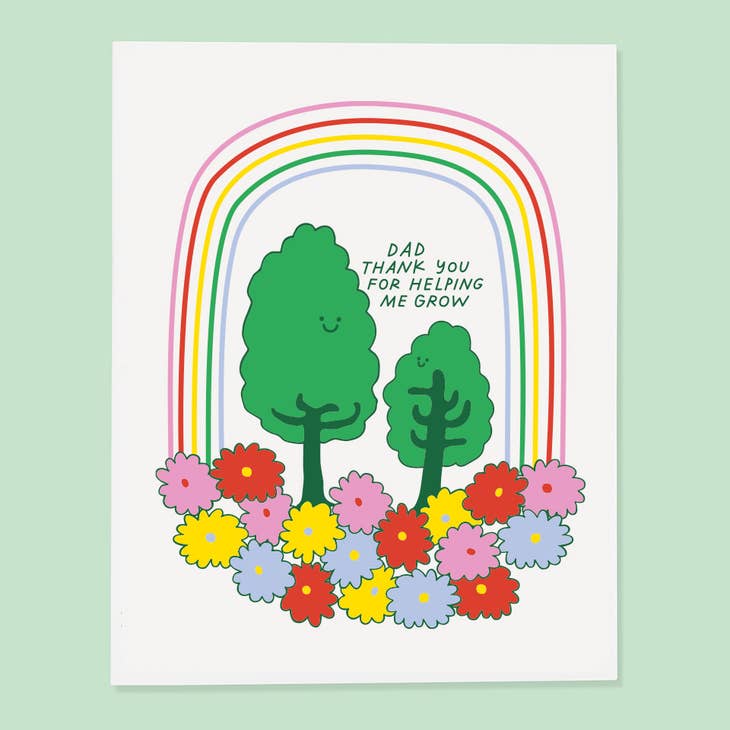 Dad Helping Me Grow Father's Day Card