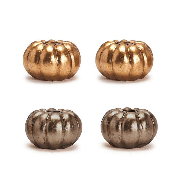 Metallic Pumpkin Taper Candleholder