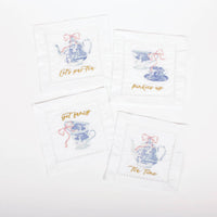 High Tea Embroidered Cocktail Napkin Set