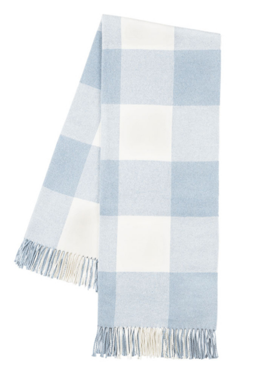 Baby Blue Italian Buffalo Check Throw