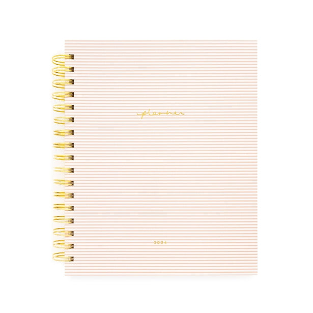 Rose Pinstripe Spiral Planner 2024