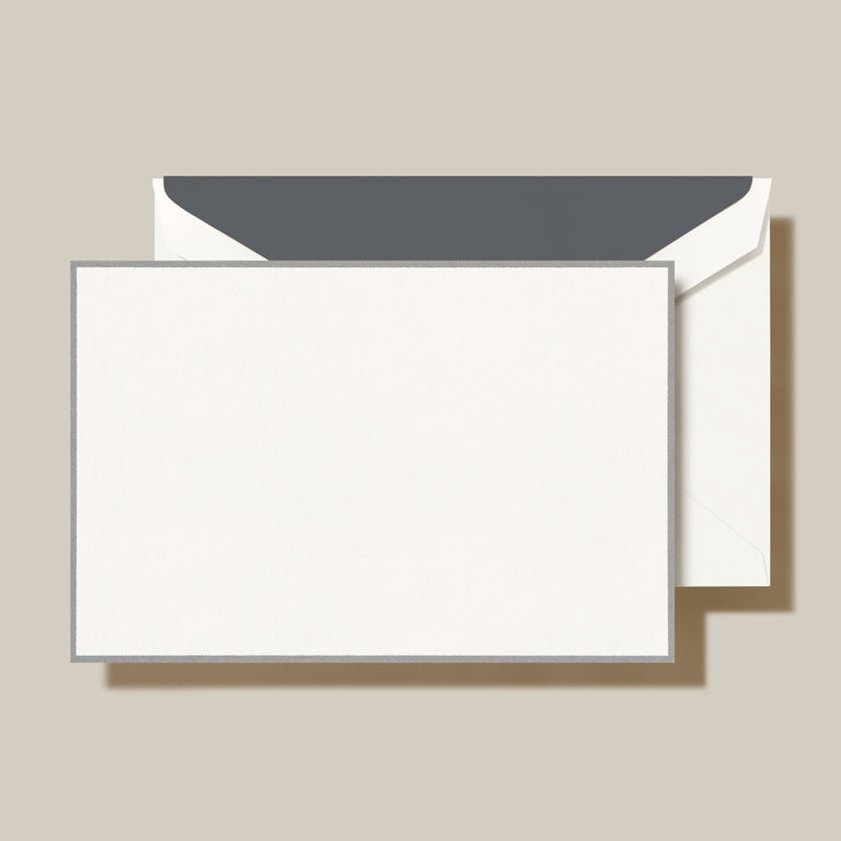 Charcoal Border White Boxed Stationery