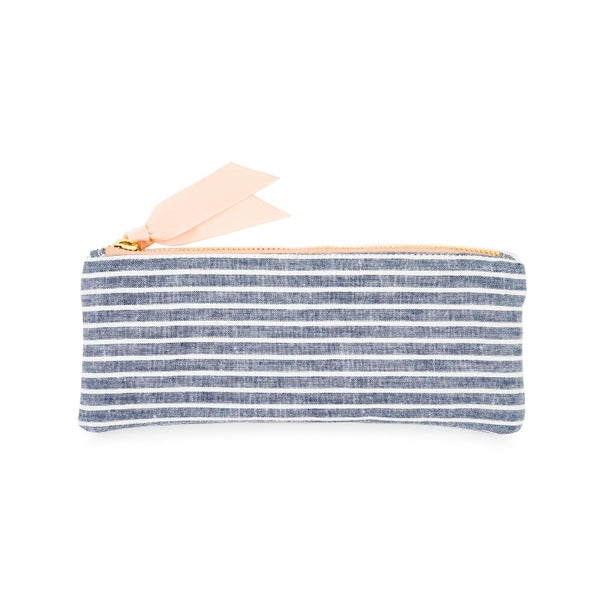 Chambray Stripe Pencil Pouch