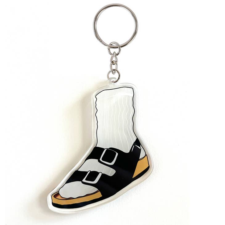 Socks and Sandals Birkenstocks Keychain