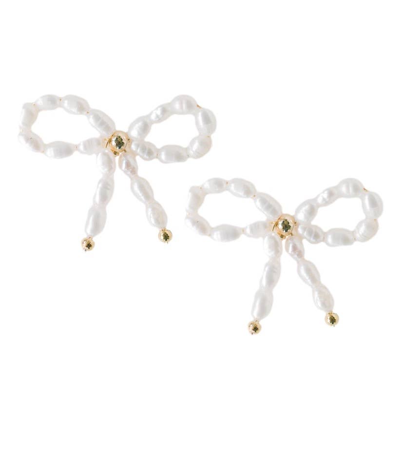 Buy Chokore Freshwater pearl Bow Earrings at Amazon.in