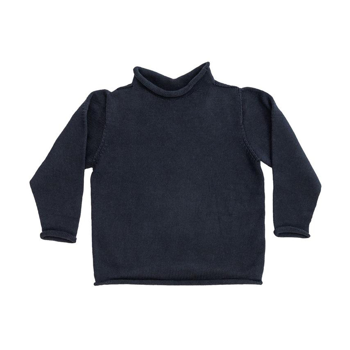 Navy Cotton Rollneck Sweater - All She Wrote