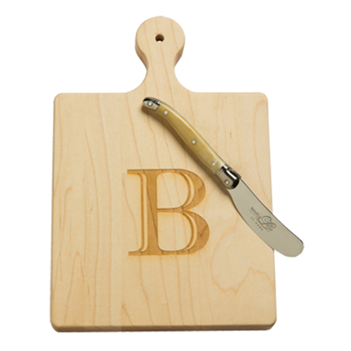 Monogrammed Cutting Board with Spreader - All She Wrote