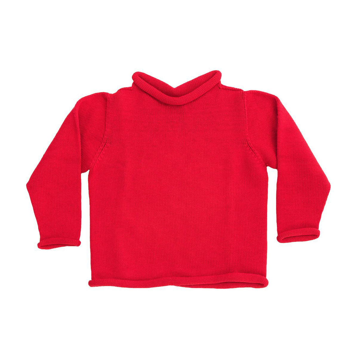 Red Cotton Rollneck Sweater - All She Wrote