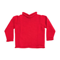 Red Cotton Rollneck Sweater - All She Wrote