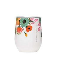White Floral Stemless Wine Cup - All She Wrote