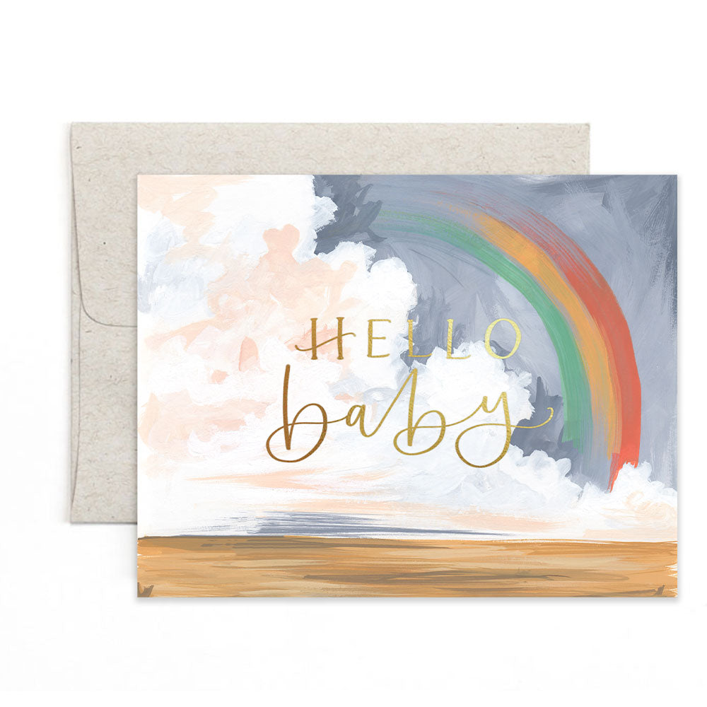 Rainbow Hello Baby Card