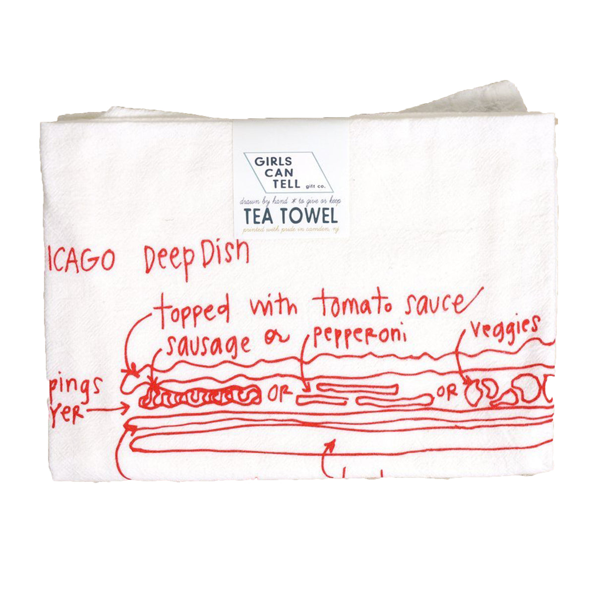 Chicago Deep Dish Pizza Tea Towel - All She Wrote
