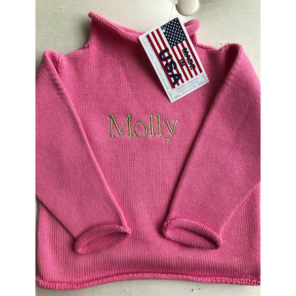 Fuchsia Cotton Rollneck Sweater - All She Wrote