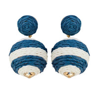 Navy and White Striped Lido Pom Poms