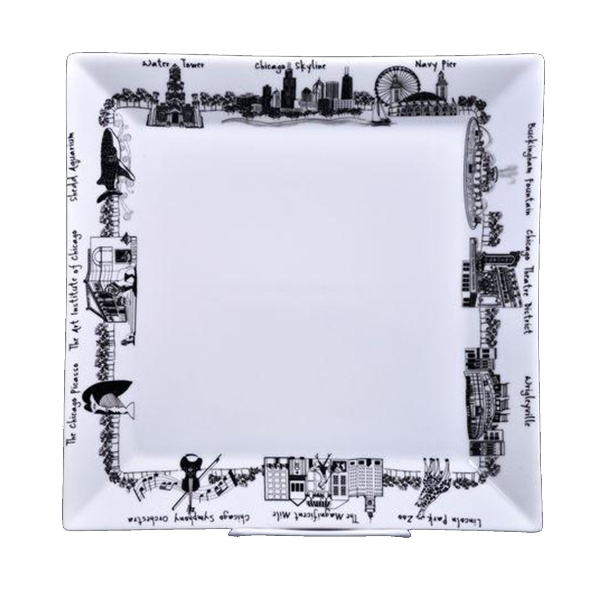 Large Square Chicago Plate - All She Wrote