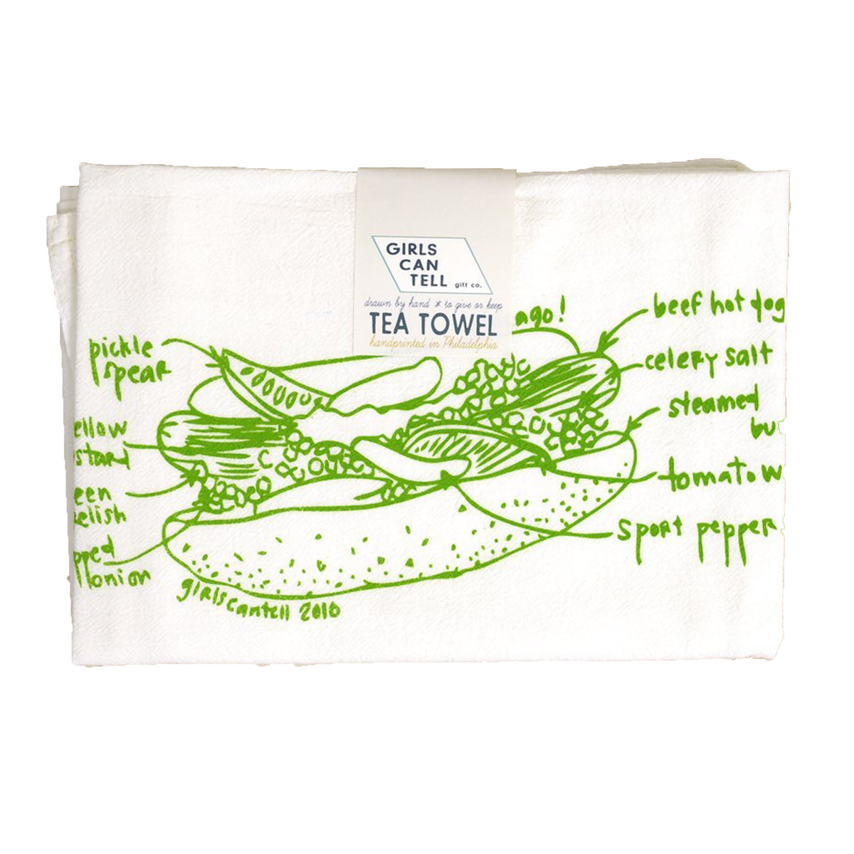 Chicago Hot Dog Tea Towel - All She Wrote