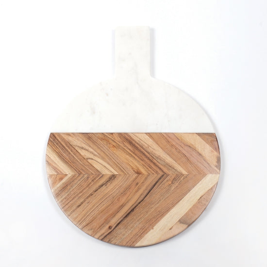 Marble Wood Round Serving Board