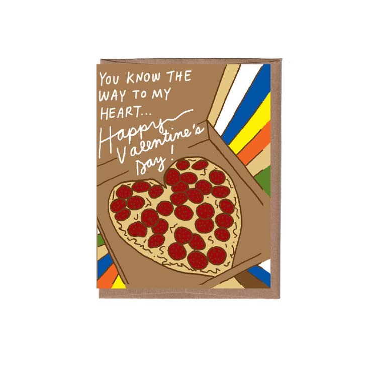 Scratch + Sniff Heart Pizza Valentine Card