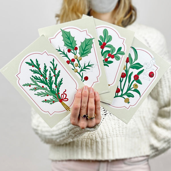 Winter Berries Paint-by-Number Card Set