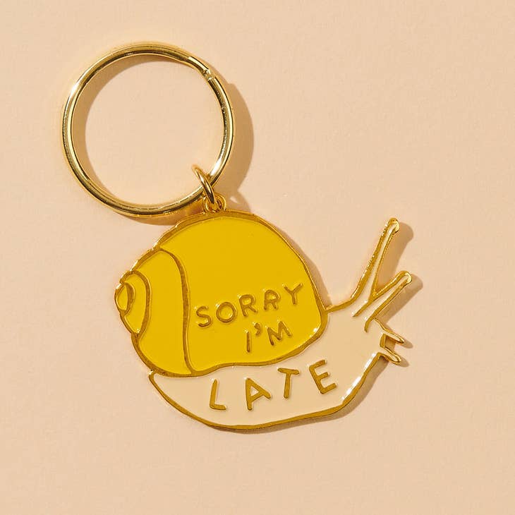 Sorry I'm Late Enamel Keychain