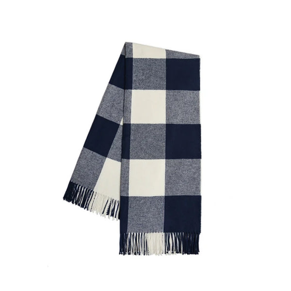 Navy Italian Buffalo Check Throw - All She Wrote