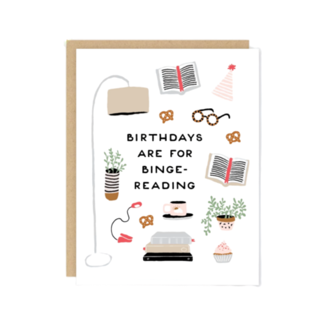Binge Reading Birthday Card