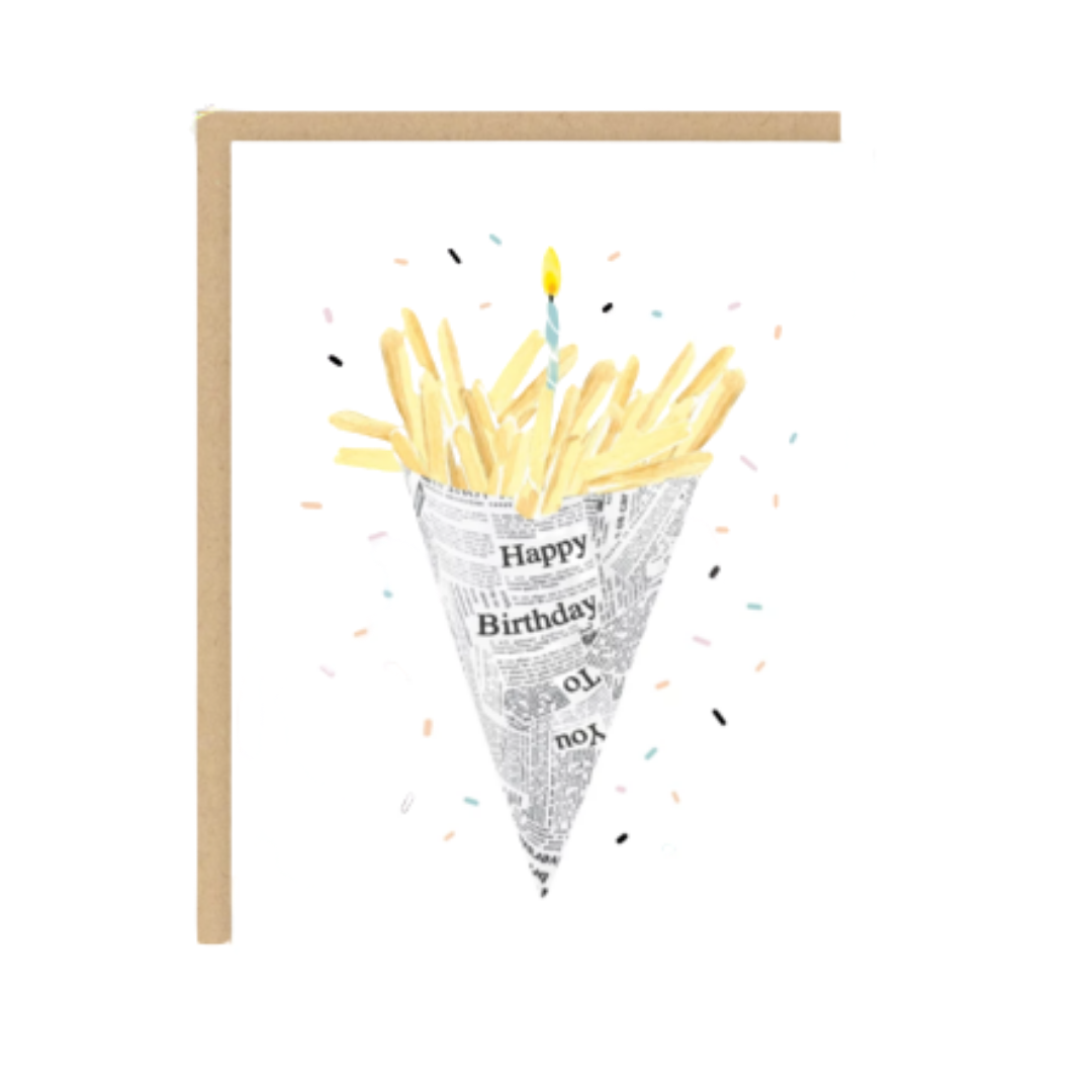 Cone of Fries Birthday Card