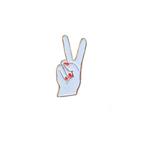 White Peace Hand Enamel Pin