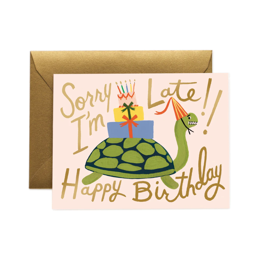 Turtle Belated Birthday Card