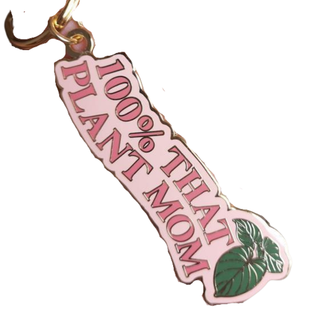 Plant Mom Enamel Keychain