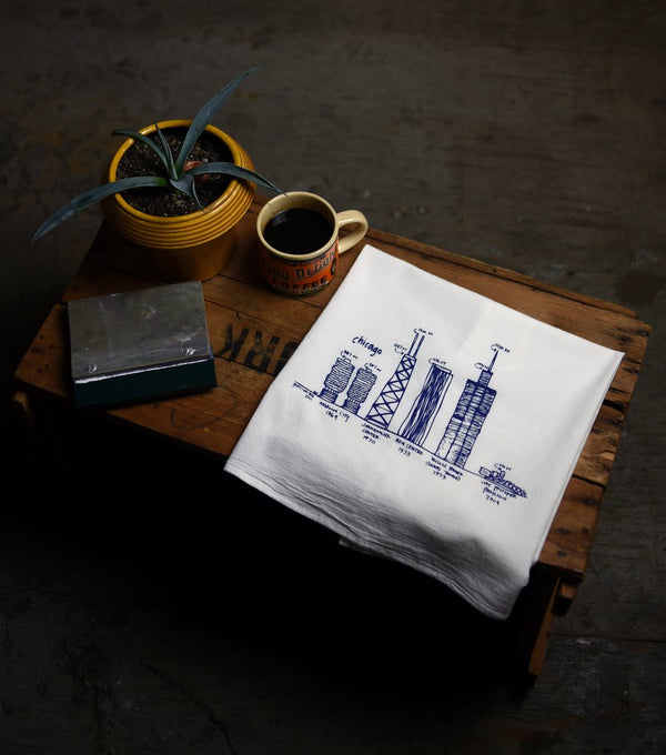 Chicago Buildings Tea Towel - All She Wrote