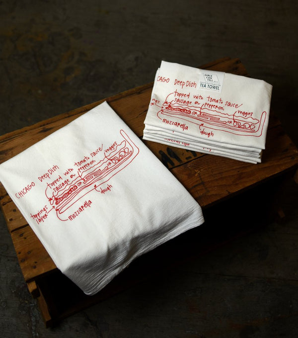 Chicago Deep Dish Pizza Tea Towel - All She Wrote