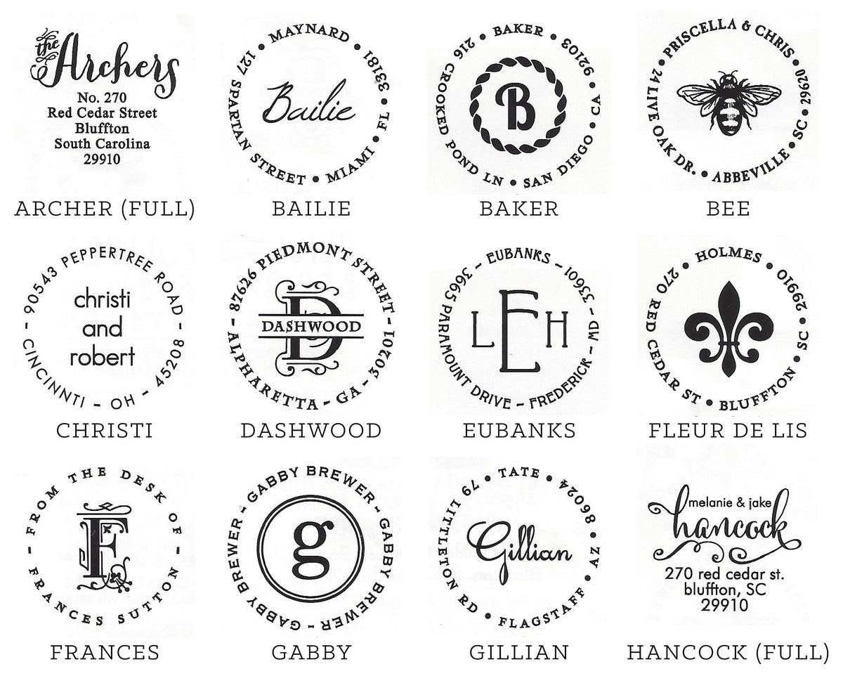Circular Personalized Stamp – All She Wrote