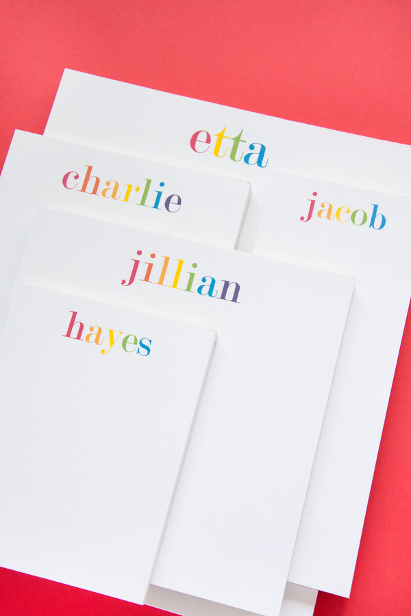 Rainbow Block Personalized Notepad