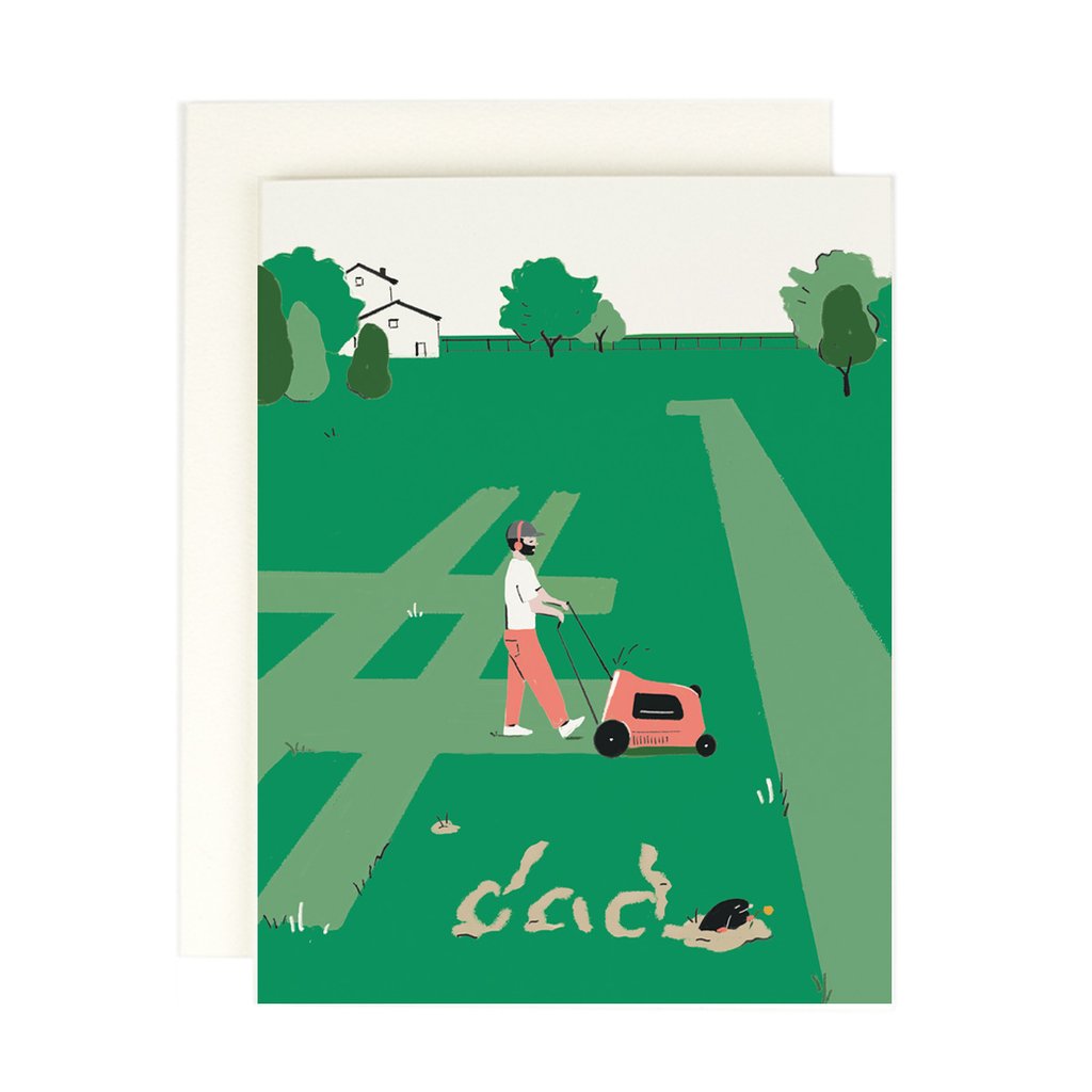 Dad Mowing Lawn Father's Day Card