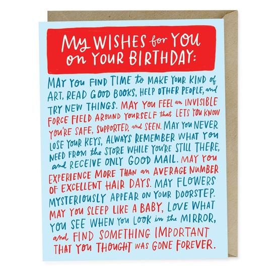 Wishes For Your Birthday Card - All She Wrote
