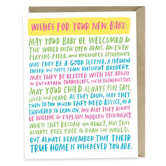 Wishes For Your New Baby Card - All She Wrote