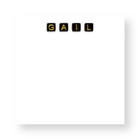 Gold on Black Letter Bead Personalized Notepad