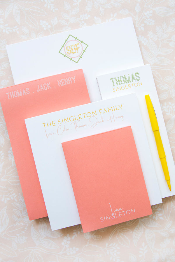 Singleton Personalized Notepad Set