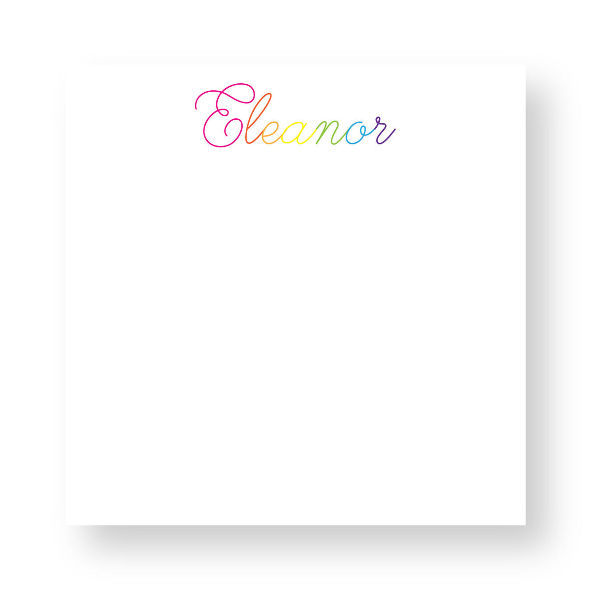 Rainbow Script Personalized Notepad