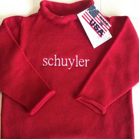 Red Cotton Rollneck Sweater - All She Wrote